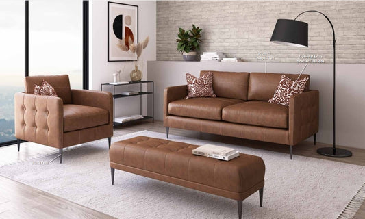 Two Seater Dark Brown Leather