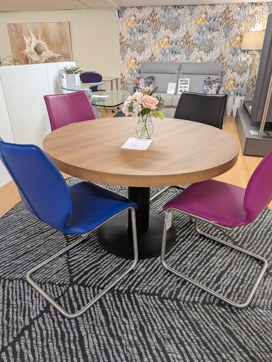 Round Table on Black Pedestal