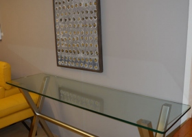 Extra Large Glass and Metal Console Table Kilcroney Furniture Wicklow Furniture