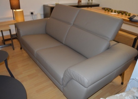 Taupe-Leather-3-Seater-Sofa-with-Chrome-Legs